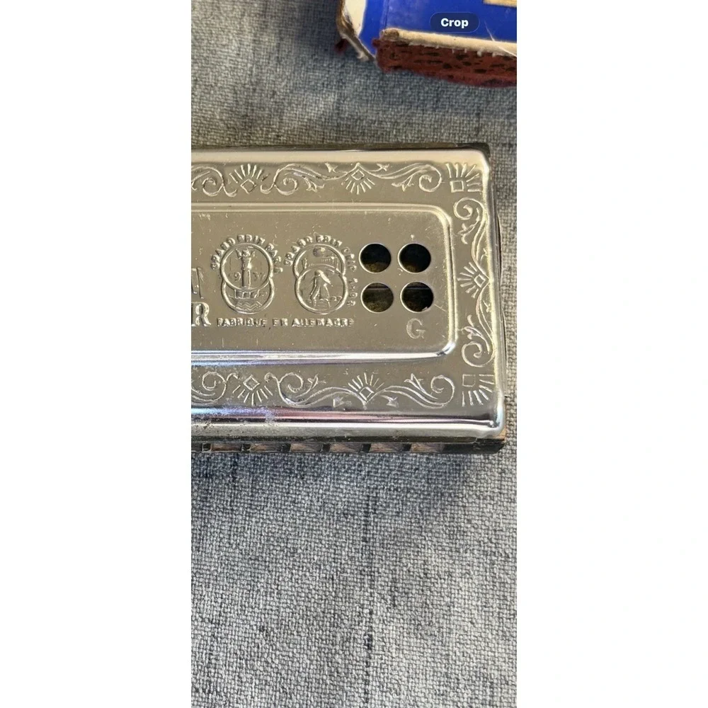 Vintage M. Hohner Echo Harp Harmonica Key Of C /G Works Made in Germany w/box